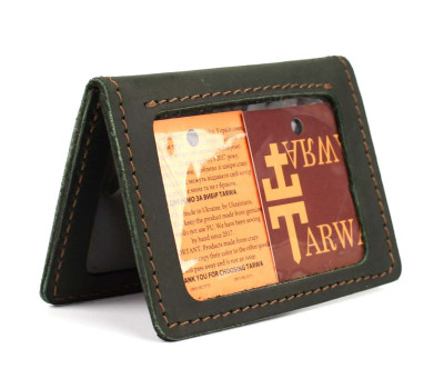 Обкладинка шкіряна для посвідчення, ID паспорта, прав TARWA RE-0114-4sa зелений