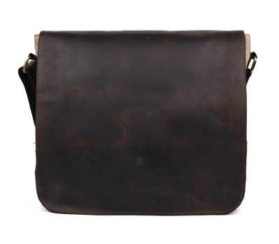 Сумка через плечо размера А4 из парусины и кожи RCS-6601-3md TARWA