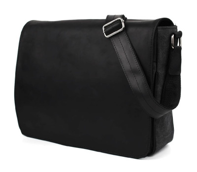 Сумка мужская через плечо из кожи и канвас TARWA RAG-1047-3md