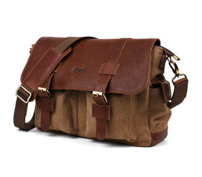 Чоловіча сумка через плече з канвасу та шкіри GBc-6690-4lx TARWA