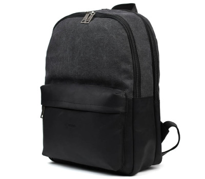 Рюкзак з кінської шкіри та канвасу сірий TARWA RAG-7273-3md