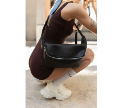 Сумка бананка для фотоапарата шкіряна TARWA RA-1313-4lx чорний крейзі хорс