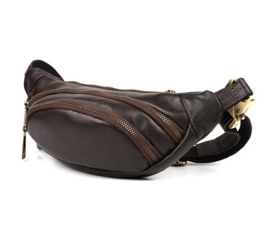 Шкіряна сумка бананка коричнева Наппа TARWA GC-2406-3md