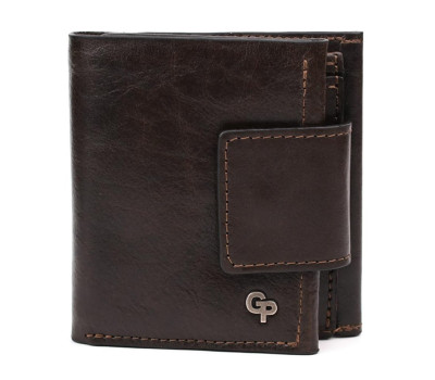 Невелике чоловіче шкіряне портмоне Grande Pelle 502420 коричневе