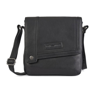 Чоловіча сумка Hill Burry HB3336A з косим клапаном чорна