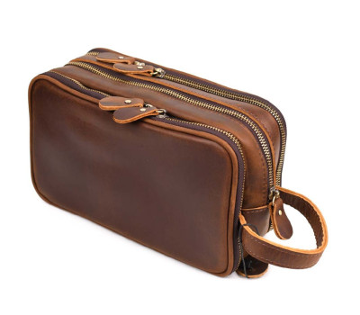 Косметичка несесер на три відділення Tiding tid9666LC коричнева