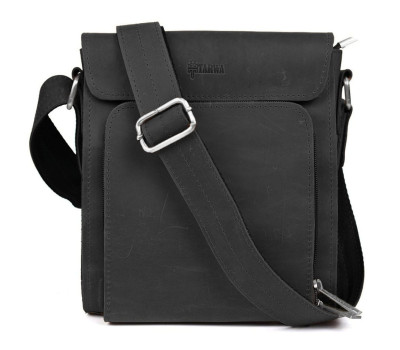 Чоловічі шкіряні сумки через плече RA-30272-3md TARWA чорний крейзі хорс