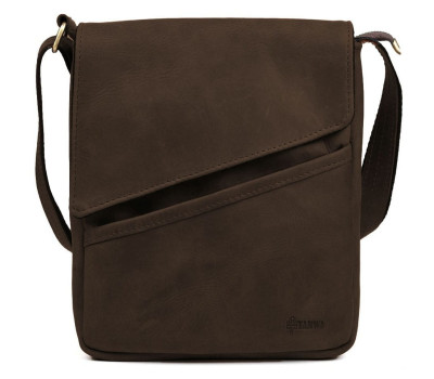 Чоловічі шкіряні сумки через плече RC-1302-3md TARWA коричнева крейзі хорс