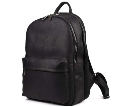 Чоловічий рюкзак шкіряний TARWA RA-7273-3md чорний крейзі хорс