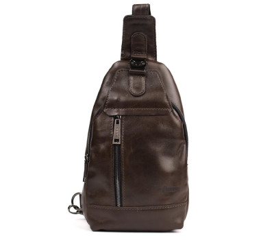 Чоловічий рюкзак слінг шкіряний коричневий TARWA GX-0116-3md