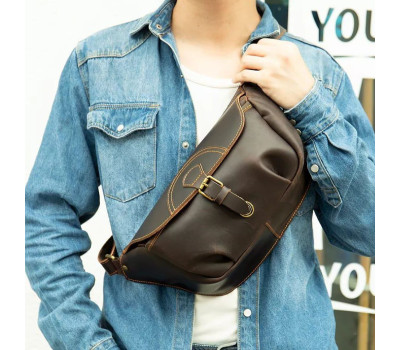 Шкіряна сумка бананка містка Bexhill bx9090c crazy horse