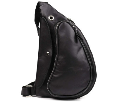 Шкіряний рюкзак слінг TIDING tid3026GA чорна наппа