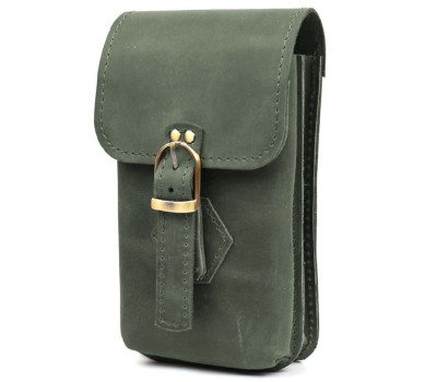 Шкіряна сумка чохол на пояс TARWA RE-2094-3md зелена