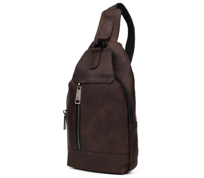Чоловічий рюкзак слінг шкіряний коричневий TARWA RC-0116-3md