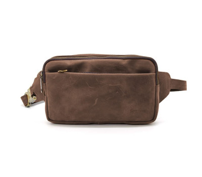 Сумка напоясна на два відділення TARWA RC-0704-3md коричнева шкіра