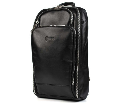 Чоловічий рюкзак слінг на одне плече TARWA GA-0910-4lx чорна Наппа