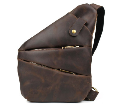 Чоловіча сумка-слінг через плече мікс канвасу та шкіри TARWA RCC-6402-3md