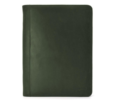 Шкіряна папка для ділових документів А4+, органайзер TARWA RE-1294-4lx зелена