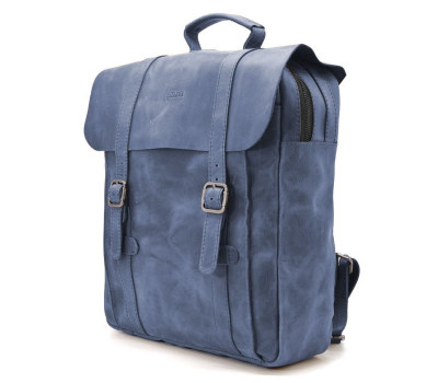 Сумка рюкзак для ноутбука з кінської шкіри TARWA RK-3420-3md синя