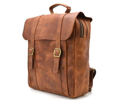 Сумка рюкзак для ноутбука з кінської шкіри TARWA RB-3420-3md коньячна