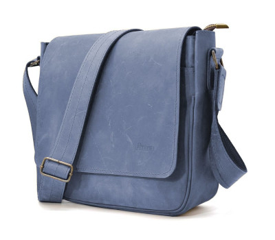 Чоловіча сумка шкіряна через плече RK-0002-3md TARWA синя
