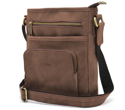 Чоловіча шкіряна сумка з кишенею RC-1303-3md TARWA коричнева