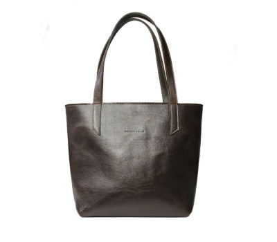 Жіночий шкіряний шоппер на блискавці Grande Pelle, шоколад