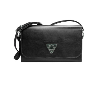 Жіночий клатч Grande Pelle 223х135х30 мм глянцева шкіра чорний