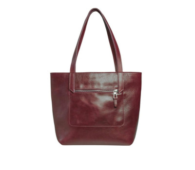 Жіночий шкіряний шоппер на блискавці Grande Pelle 77266101, вишня