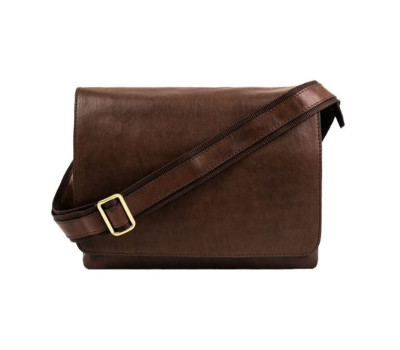 Шкіряна сумка месенджер Time Resistance 5243601 A Room with a View коричнева