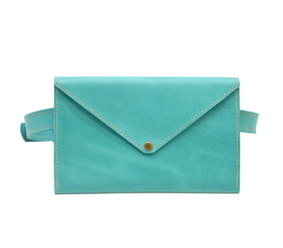 Жіноча поясна блакитна сумка-конверт TARWA GK-1002-3md