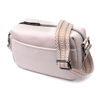 Жіноча сумка на одне відділення з натуральної шкіри Vintage 22602 Біла