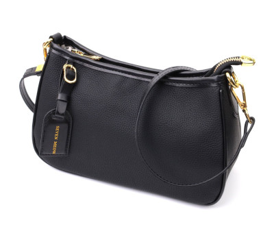 Сумка с двумя съемными ручками из натуральной кожи Vintage 22631 Черная