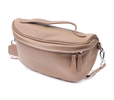 Літня жіноча сумка через плече в класичному кольорі з натуральної шкіри Vintage 22657 Бежева