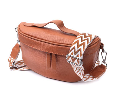 Стильна сумка жіноча через плече в класичному кольорі з натуральної шкіри Vintage 22658 Руда