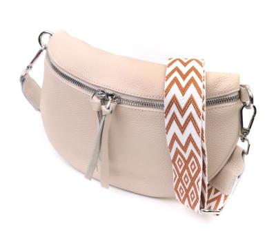 Шкіряна сумка для жінок через плече з міні гаманцем Vintage 22664 Біла