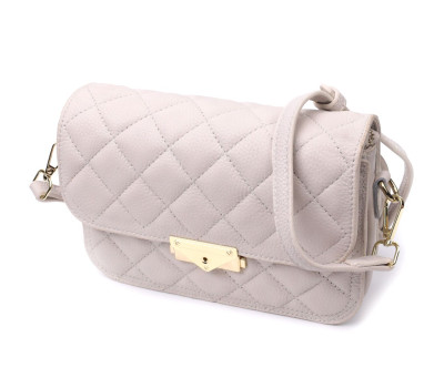 Витончена сумка жіноча з оригінальною клямкою з натуральної шкіри Vintage 22672 Біла