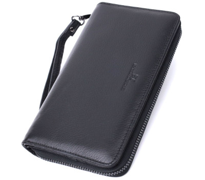 Чоловічий клатч із блоком для карт з натуральної шкіри ST Leather 22694 Чорний