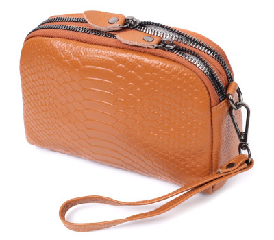 Невелика сумка для жінок на два відділення з натуральної шкіри Vintage 22800 Рудий