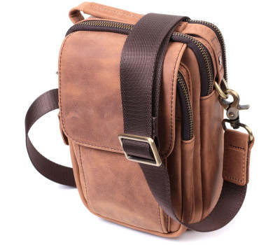 Вінтажна сумка для чоловіків з натуральної шкіри Vintage 22811 Коричневий