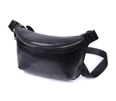 Кожаная бананка унисекс GRANDE PELLE 22813 Черный