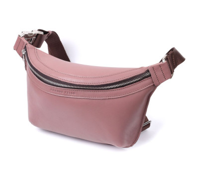 Интересная бананка для женщин из натуральной кожи GRANDE PELLE 22816 Бежевый