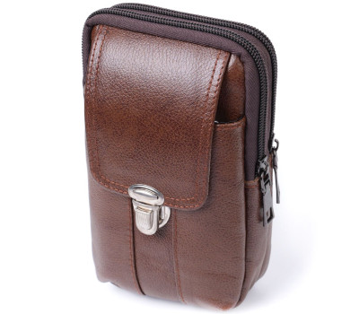 Сумка для чоловіків на два відділення з натуральної шкіри Vintage 22738 Коричневий