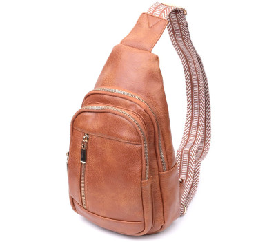 Цікава слінг сумка для жінок з екошкіри Vintage 22749 Рудий