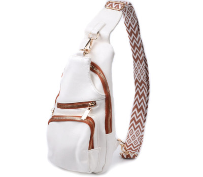 Зручна жіноча слінг сумка через плече з екошкіри Vintage 22752 Білий
