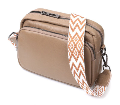 Жіноча сумка крос-боді з натуральної шкіри Vintage 22293 Бежева