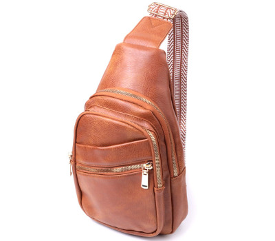 Практична жіноча сумка з однією лямкою через плече з екошкіри Vintage 22758 Рудий