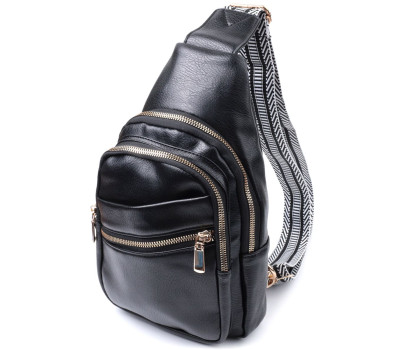 Цікава жіноча сумка з однією лямкою через плече з екошкіри Vintage 22759 Чорний