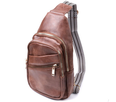 Модна жіноча сумка з однією лямкою через плече з екошкіри Vintage 22760 Коричневий