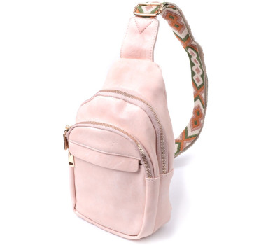 Компактна жіноча сумка з однією лямкою через плече з гладкої екошкіри Vintage 22766 Рожевий